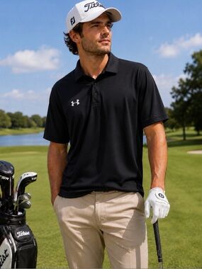 Under Armour Black Short-Sleeve Performance Polo